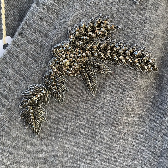 NWT grey wool embellished sweater. Made in Italy - Picture 5 of 14